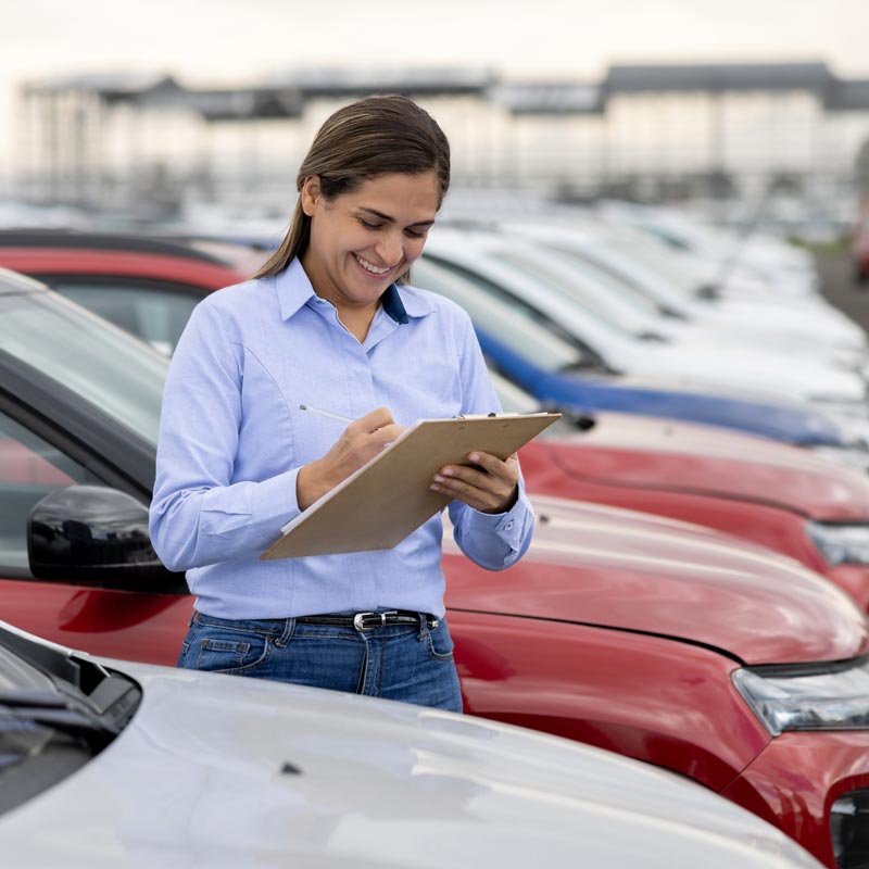 woman managing fleet of vehicles