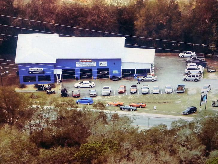 Aerial view of George's Wholesale Tire Pros